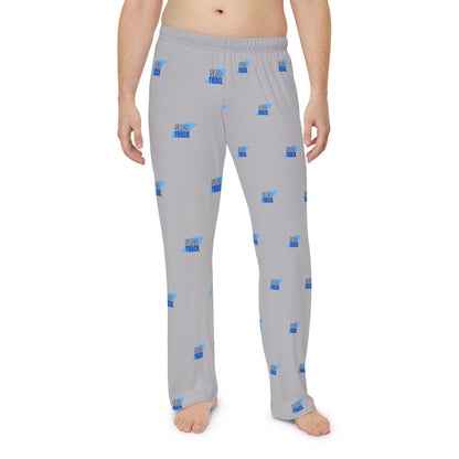 Men's Pajama Pants — Light Gray All-Over 'Music Track' Pattern Lounge Sleepwear