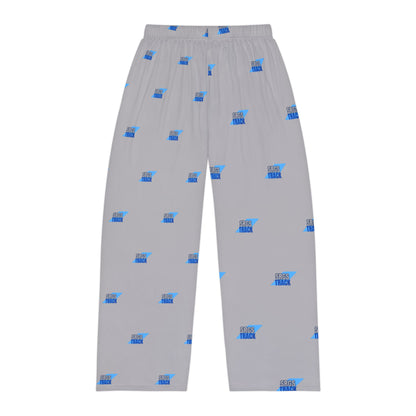Men's Pajama Pants — Light Gray All-Over 'Music Track' Pattern Lounge Sleepwear