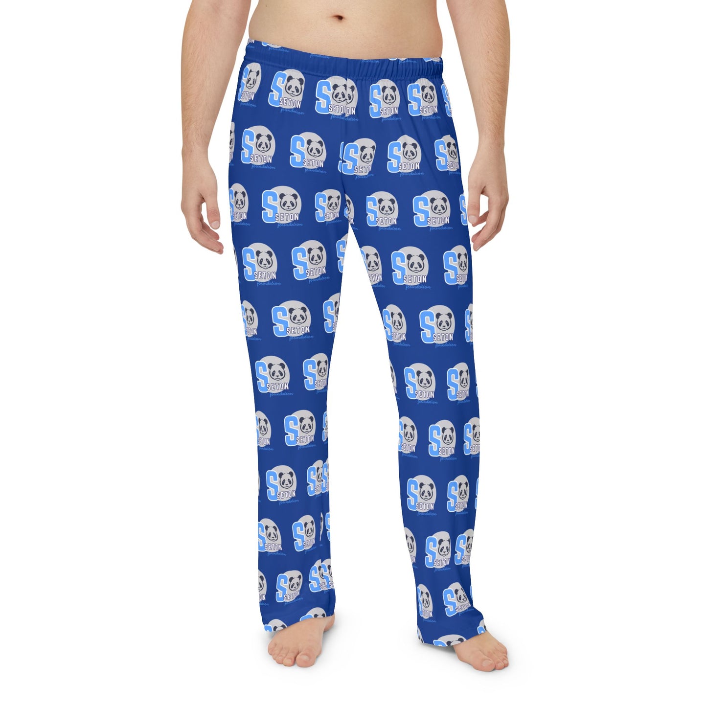 Blue Panda Logo Pajama Pants – Men's Cozy Sleep Lounge Pants