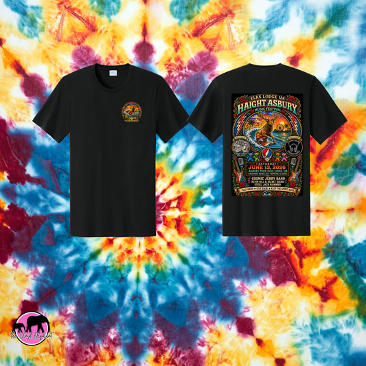 Haight Asbury Music Festival Tee – Elks Lodge 128 | June 2026