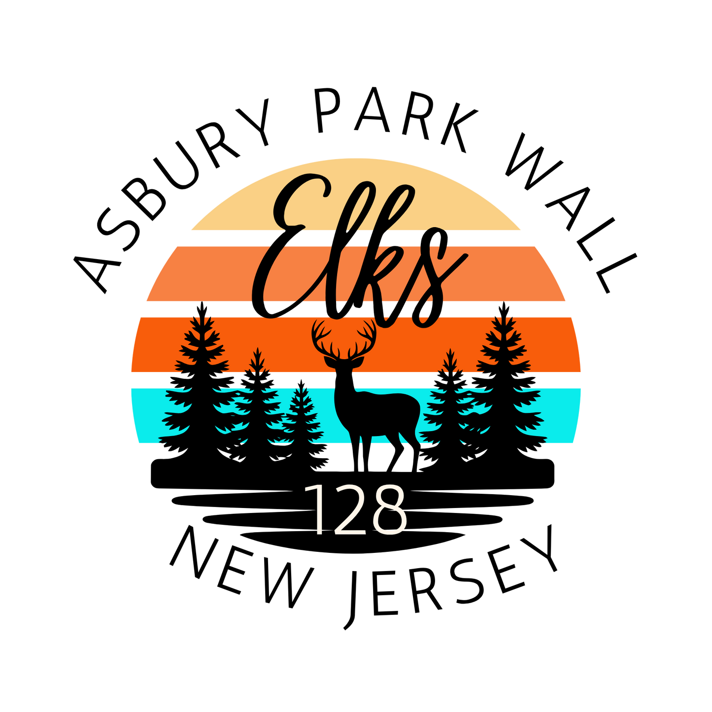 Elks Retro Sunset Wildlife Non-Fitted V-Neck Tee