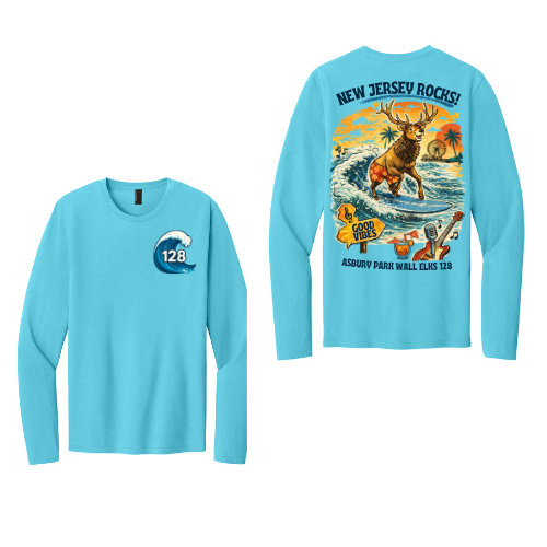 Asbury Park Wall Elks 128 - The Surfing Elk Long Sleeve