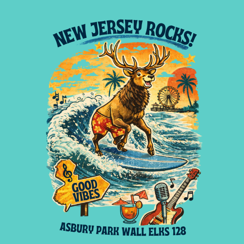 The Surfing Elk Tee - Unisex Crew Neck