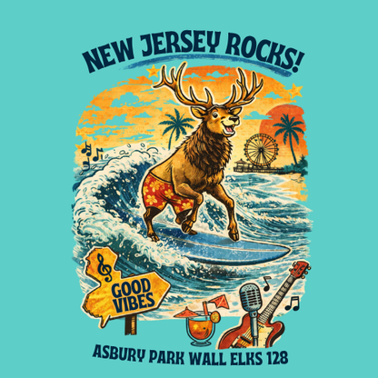 The Surfing Elk Tee - Unisex Crew Neck