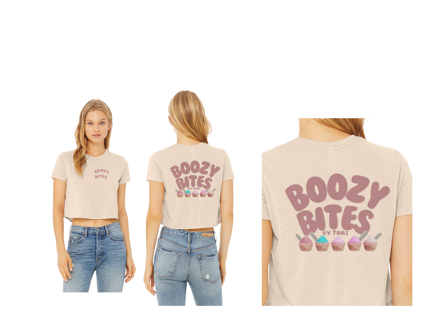 Boozy Bites by Tori Cropped Tee Shirt