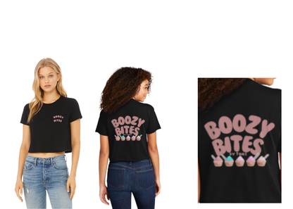 Boozy Bites by Tori Cropped Tee Shirt