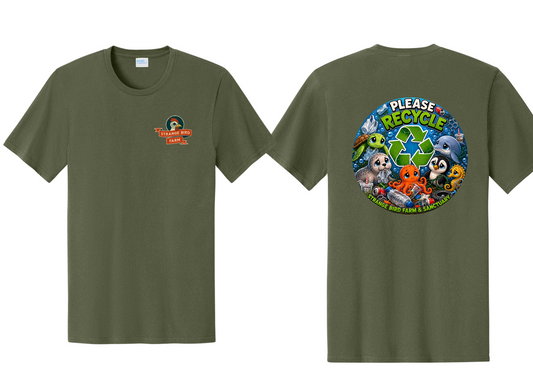Strange Bird Farm and Sanctuary Please Recycle Tee