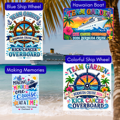Personalized Kick Cancer Overboard 2026 Cruise Door Magnets