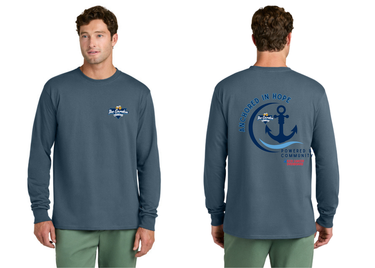 The Garden: 2025 Kick Cancer Overboard V Neck Tee Shirt