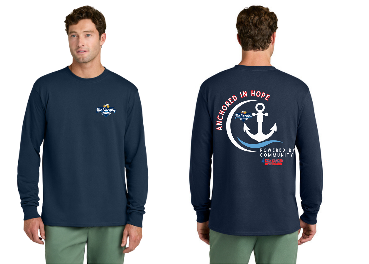 The Garden: 2025 Kick Cancer Overboard V Neck Tee Shirt